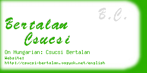 bertalan csucsi business card